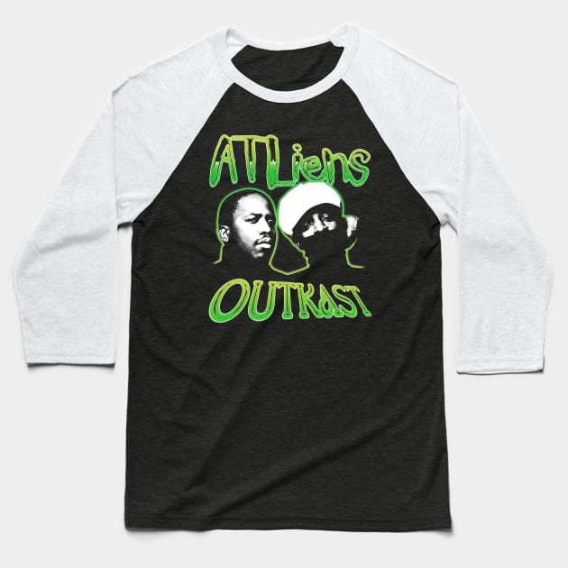 OUTKAST ATLIENS GREEN WHITE Baseball T-Shirt by pinkcomics